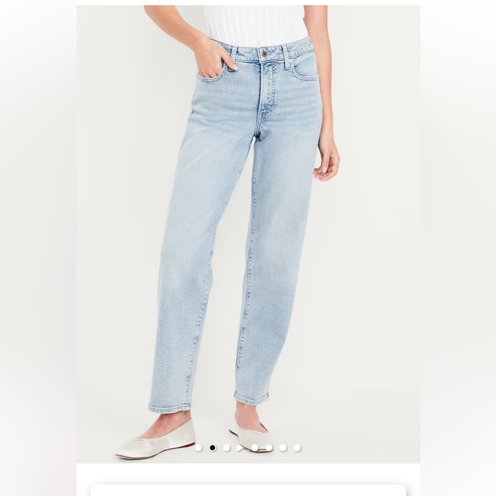 Old Navy High-Waisted OG Loose Jeans Straight Leg Blue Size 2